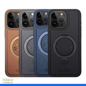 Magnetic Ring Leather Bracket Case For iPhone 14, 15 & 16 Series